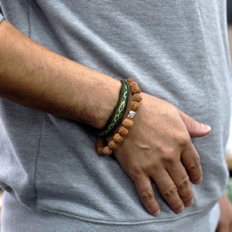 Rudraksha Brazalete de Buda Japa Mala - Natural  - 3