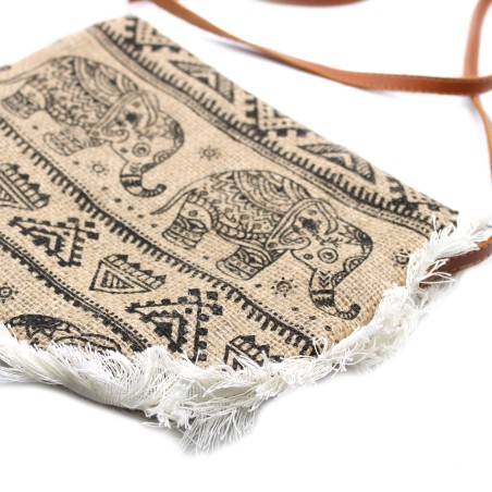 Bolso con flecos  - Estampado de Elefante  - 1