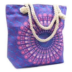 Bolso Mandala con Asa de Cuerda - Azul Violeta  - 1