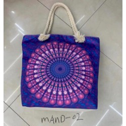 Bolso Mandala con Asa de Cuerda - Azul Violeta  - 3