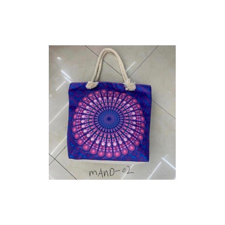 Bolso Mandala con Asa de Cuerda - Azul Violeta  - 3