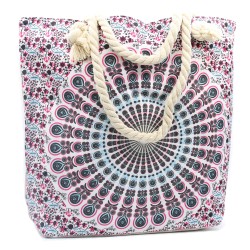 Bolso Mandala con Asa de Cuerda - Azul Eléctrico  - 1