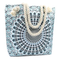 Bolso Mandala Asa De Cuerda - Azul Cielo  - 1