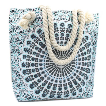 Bolso Mandala Asa De Cuerda - Azul Cielo  - 1