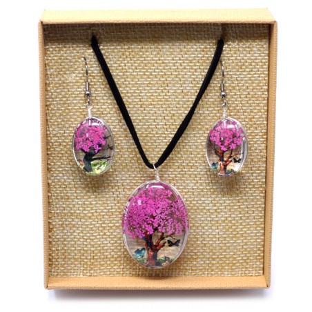 Flores Prensadas - Arbol De La Vida - Rosa brillante  - 1