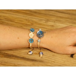 Flores Prensadas - Bonita pulsera de flores y hojas  - 3