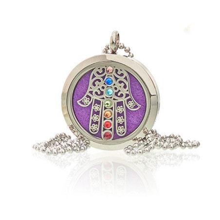 Collar de Joyería de Aromaterapia - Hamsa Chakra - 30mm  - 1