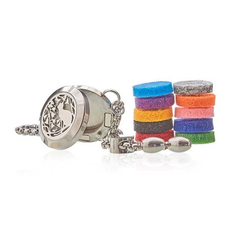 Pulsera de Cadena de Aromaterapia - Gato y Flores - 20mm  - 3