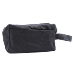 Neceser de algodón negro 10 oz - cuadrado clasico  - 1