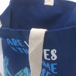 Bolsa de algodón estampada - somos olas  - gris, azul, natural  - 3