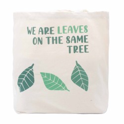Bolsa de algodón estampada - somos hojas  - amarillo, azul, natural  - 3