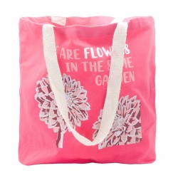 Bolsa de algodón estampada - somos flores - Oliva, Rosa y Natural  - 4
