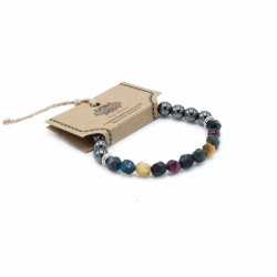 Pulsera de Piedra Preciosa Tallada - Arcoiris Magnético  - 1