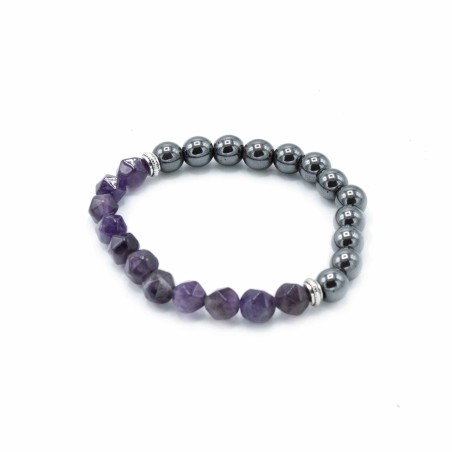 Pulsera de Piedra Preciosa Tallada - Amatista Magnética  - 2