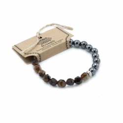Pulsera de Piedra Preciosa Tallada - Ojo de Tigre Magnético  - 1