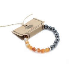 Pulsera de Piedra Preciosa Tallada - Cornalina Magnético  - 1