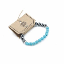Pulsera de Piedra Preciosa Tallada - Turquesa Mágnetica  - 1