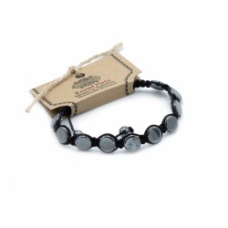 Pulsera Magnética Shamballa de Hematita  -  Círculos Planos  - 1