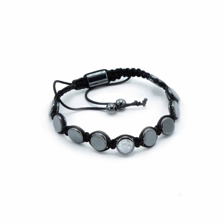 Pulsera Magnética Shamballa de Hematita  -  Círculos Planos  - 2