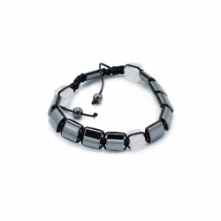 Pulsera Magnética Shamballa de Hematita -  Cuboides Rosas  - 2