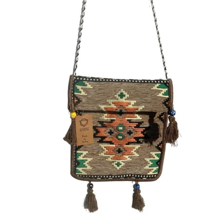 Bolso bandolera de festival Kilim beige  - 1