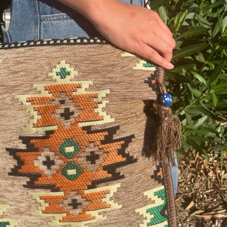 Bolso bandolera de festival Kilim beige  - 3