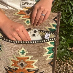 Bolso bandolera de festival Kilim beige  - 4