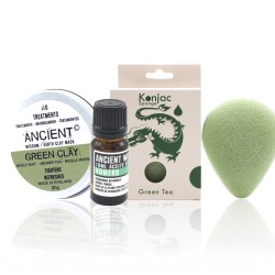Esponja Konjac Verde, Arcilla y Aceite Esencial  - 1