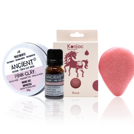 Esponja Konjac Rosa, Arcilla y Aceite Esencial  - 1