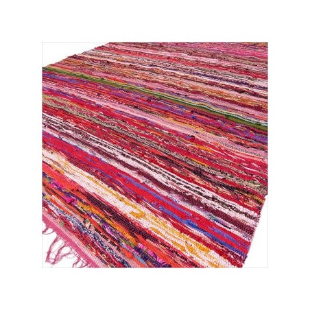 Alfombra de trapo de lujo de 150 x 90 cm - Rojo  - 1