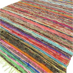 Alfombra de trapo de lujo de 151 x 90 cm - Verde  - 1