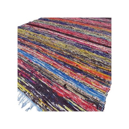 Alfombra de trapo de lujo de 153 x 90 cm - Azul  - 1