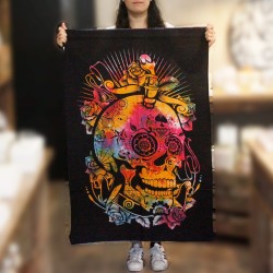 Arte de pared de algodón - Dia de la calavera muerta  - 3