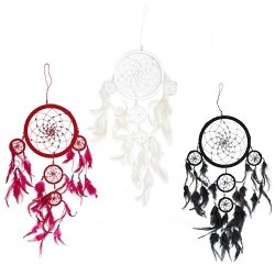Atrapasueños Bali aro Grande - Negro/Blanco/Rojo (Colores Surtidos)  - 1