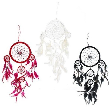 Atrapasueños Bali aro Grande - Negro/Blanco/Rojo (Colores Surtidos)  - 1