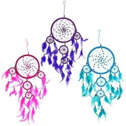 Atrapasueños Bali aro grande - Turquesa/Rosa/Morado (Colores Surtidos)  - 1