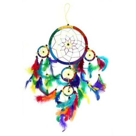 Atrapasueños Bali aro grande - Arcoiris  - 1
