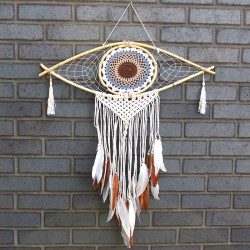 Dream Catcher - Lrg Macramé Eye Wit / Grijs /...