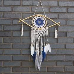 Attrape-rêves - Med Macramé Eye Blanc / Bleu /...