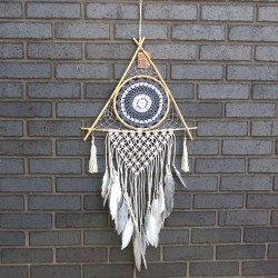 Acchiappasogni - Lrg Macramé Piramide Bianco /...
