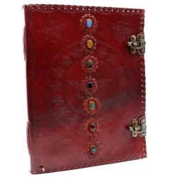 Carte uriașă din piele cu 7 chakre - 10x13 (200...