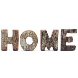 Set Scrisoare Rustic Scoarta - HOME (4x3) - Mic...