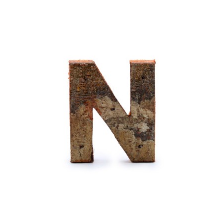 Lletra de Escorça Rústica - "N" (12) - Petita 7cm