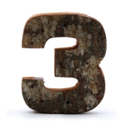 Numero di corteccia rustica - "3" (12) -...