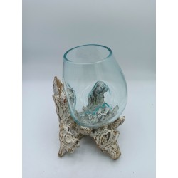Geschmolzenes Glas auf gebleichtem Holz - Große...