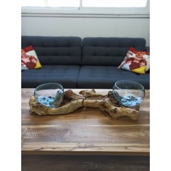 Glas op extra grote dubbele standaard - 70 cm