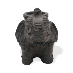 Portaincenso e candela a forma di elefante -...
