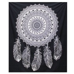 Colcha dupla de algodão preto e branco +...