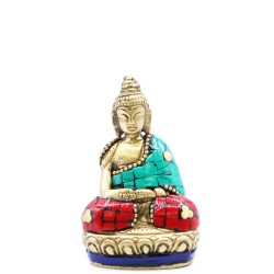Figurine Bouddha en laiton - Mains en l’air -...