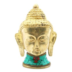 Messing Boeddhabeeld - Hoofd Gr - 11,5 cm